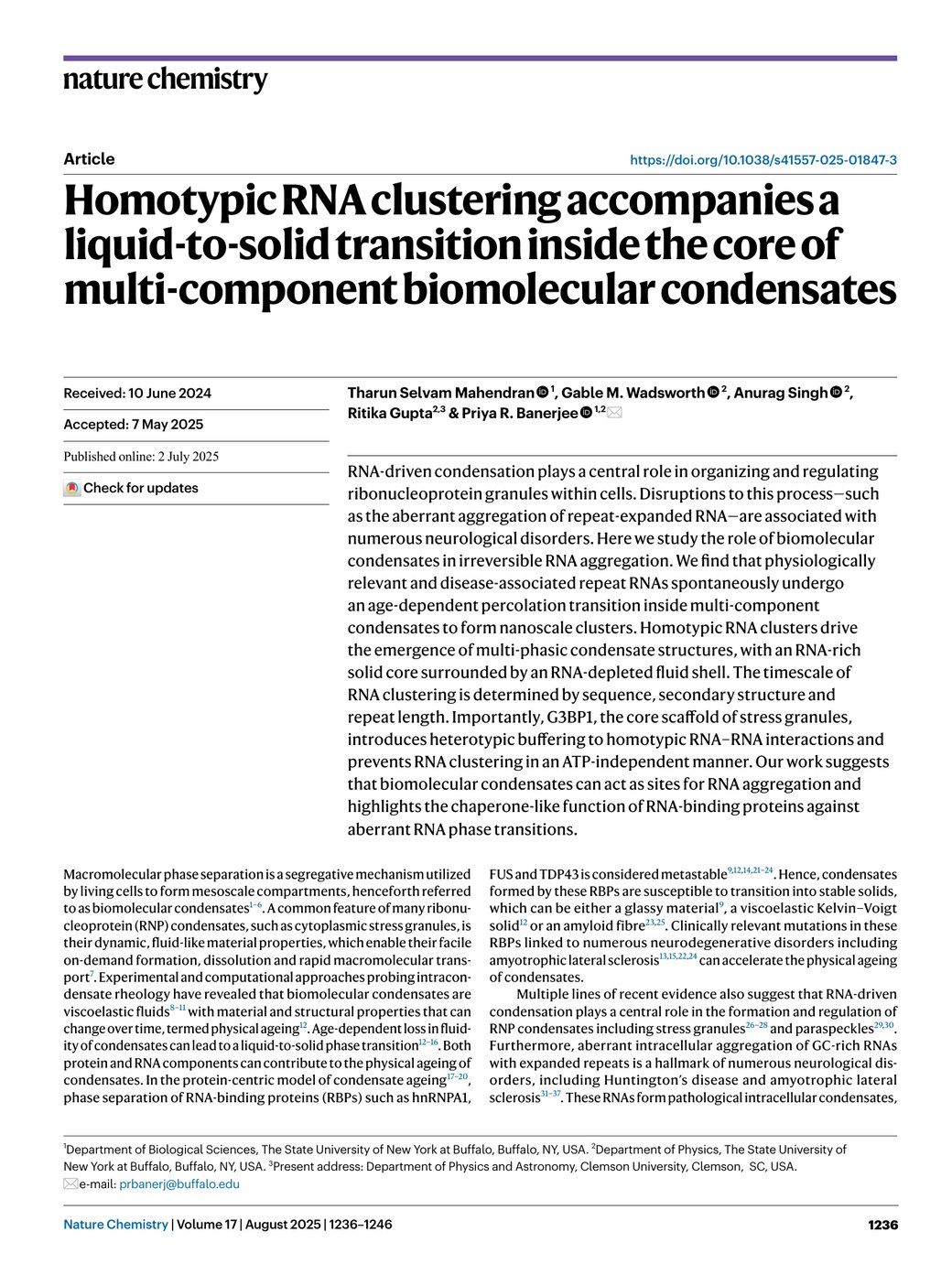 First page of the Nature Chemistry paper — title, authors and abstract.